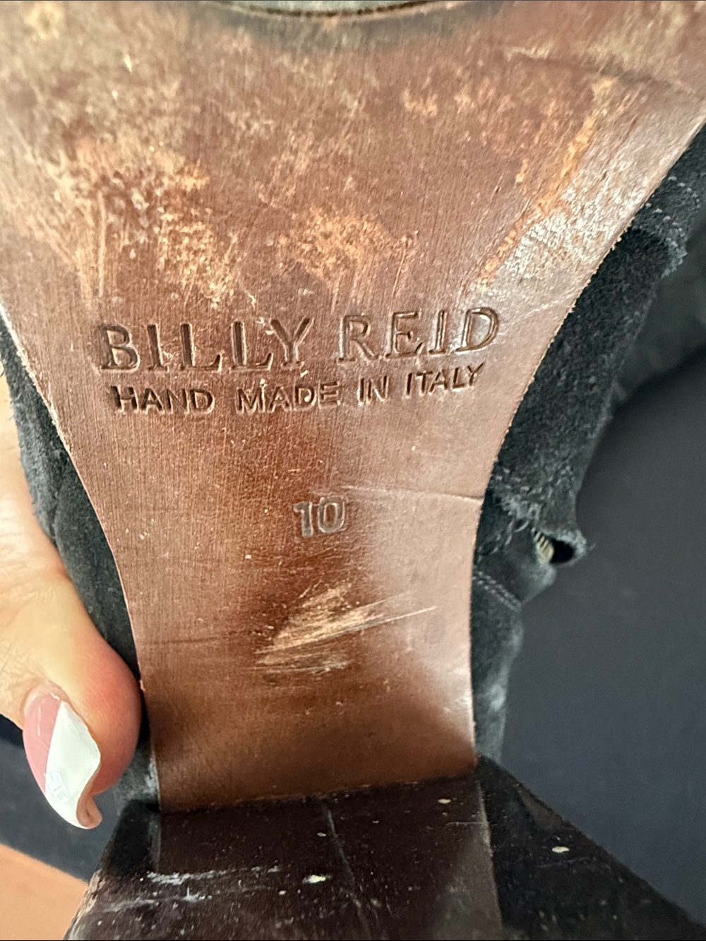 Billy Reid Black Suede Over-The-Knee Boots - Picture 7 of 7